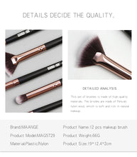 Load image into Gallery viewer, Makeup brushes set professional 12 pcs