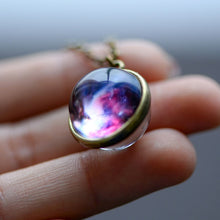 Load image into Gallery viewer, Nebula Galaxy Double Sided Necklace